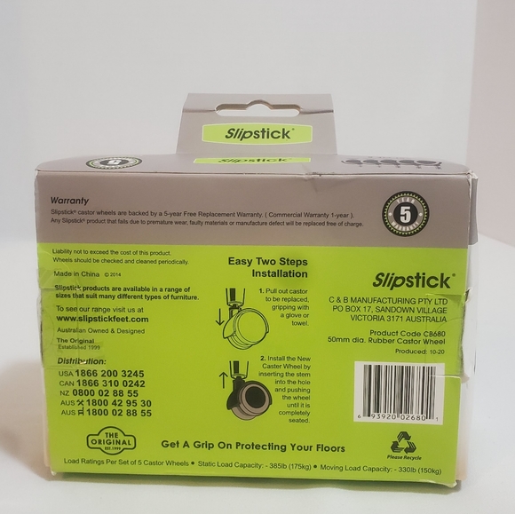 5 Rubber Castor Wheels Universal - Picture 3 of 3